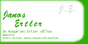 janos ertler business card